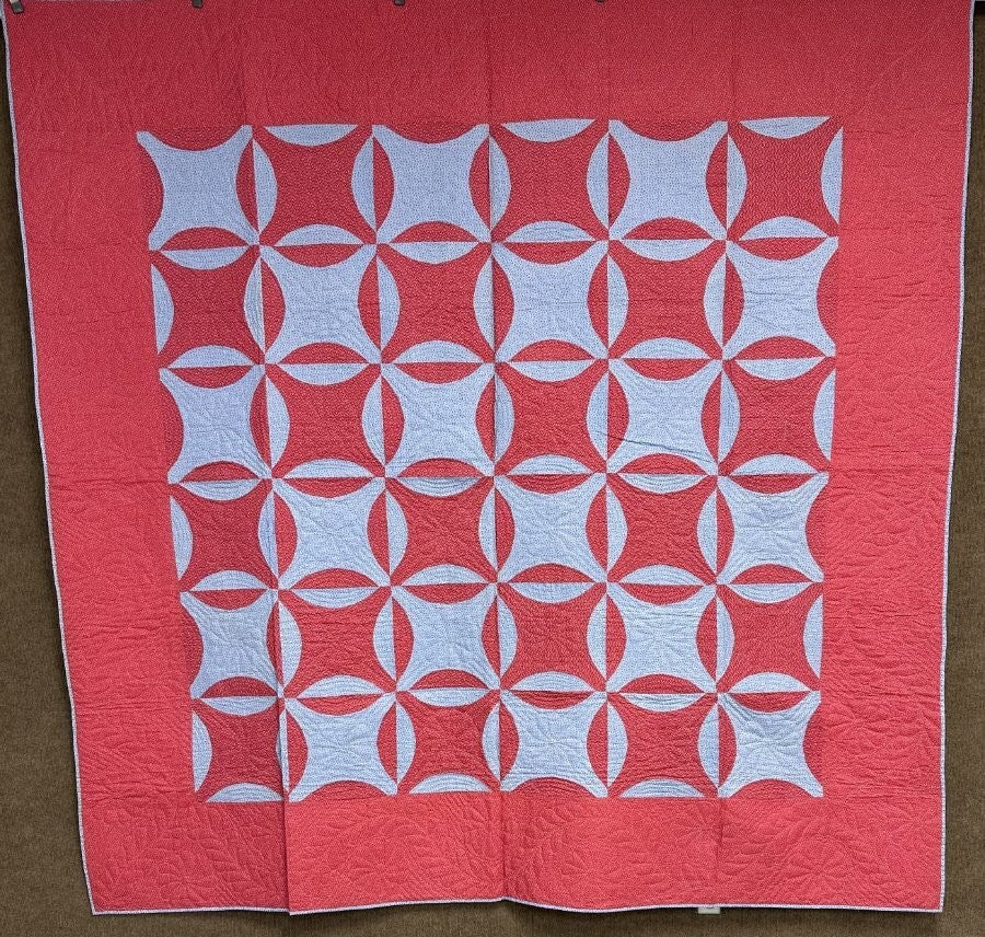 Showstopper! c 1880s Rob Peter To Pay Paul QUILT Antique Lancaster Blue CRISP