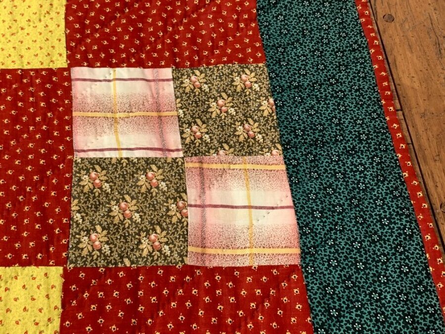 CRISP Nice! PA c 1890-1900 Four Patch QUILT Antique Lancaster Co