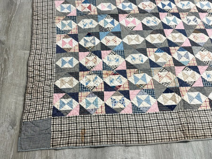 Farmhouse PA c 1900 Broken Dishes QUILT Antique Country Look!