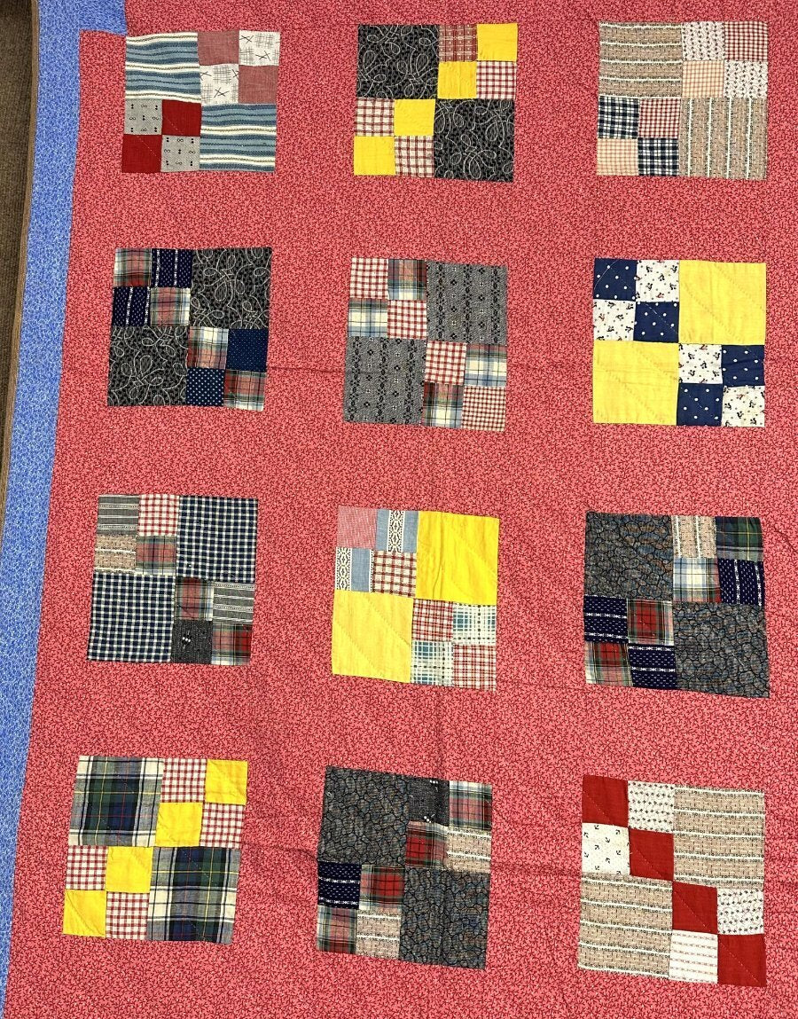 Farmhouse PA c 1890-1900 Patchwork QUILT Antique Crisp Berk's County