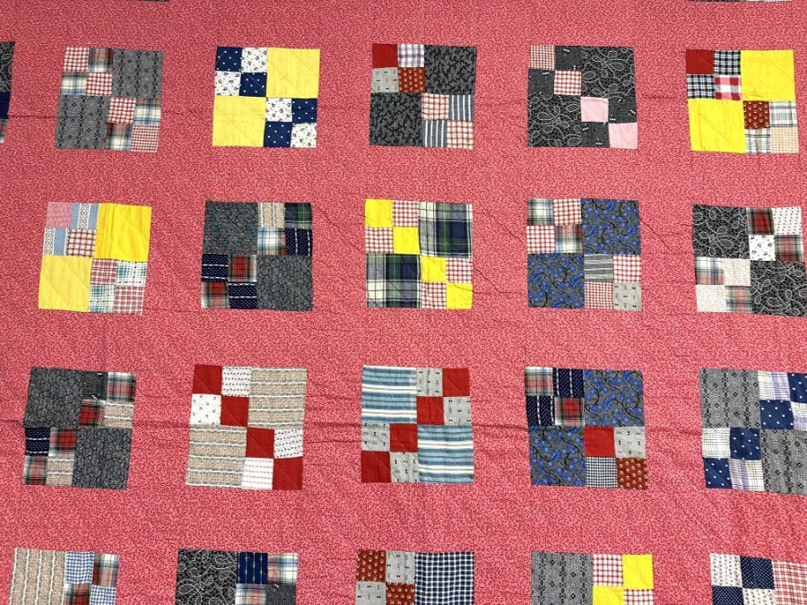 Farmhouse PA c 1890-1900 Patchwork QUILT Antique Crisp Berk's County