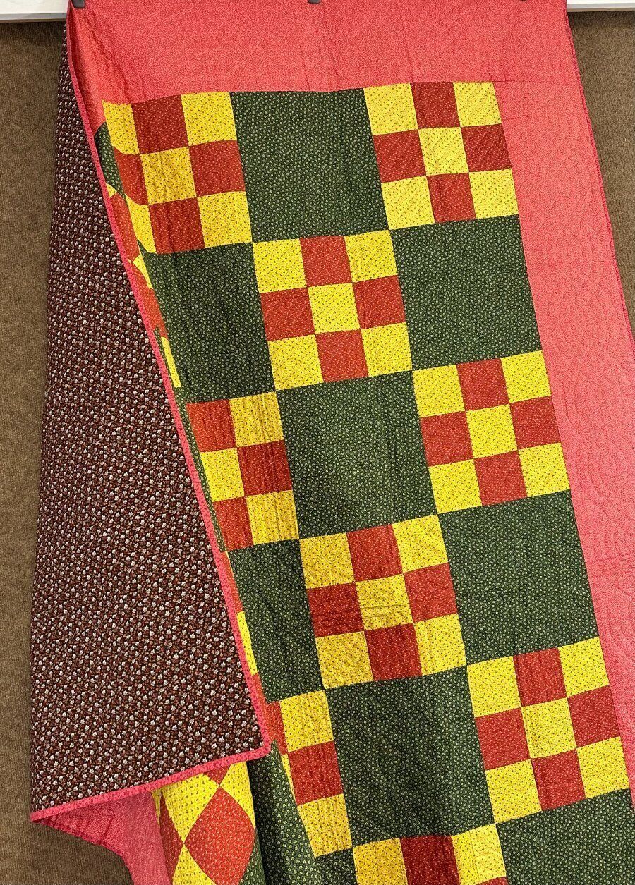 BEST Of BEST c 1880-90s PA Nine Patch QUILT Antique Never Used!