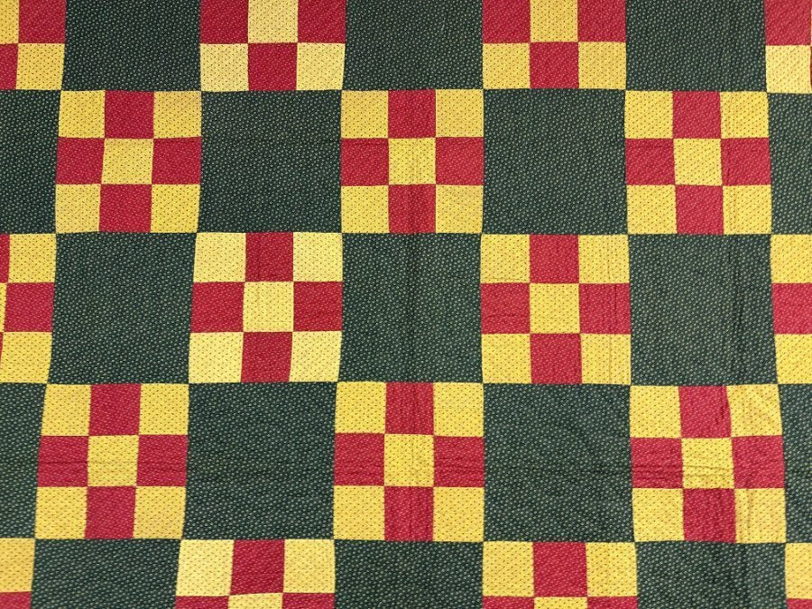 BEST Of BEST c 1880-90s PA Nine Patch QUILT Antique Never Used!