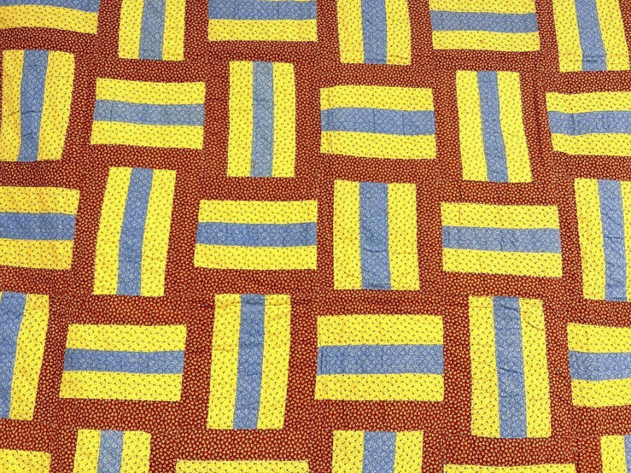 Classic PA c 1900 Fence Rail QUILT Antique CRISP Never Used!
