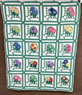 Beautiful! c 1930s Flower Baskets QUILT Vintage Garden Maze