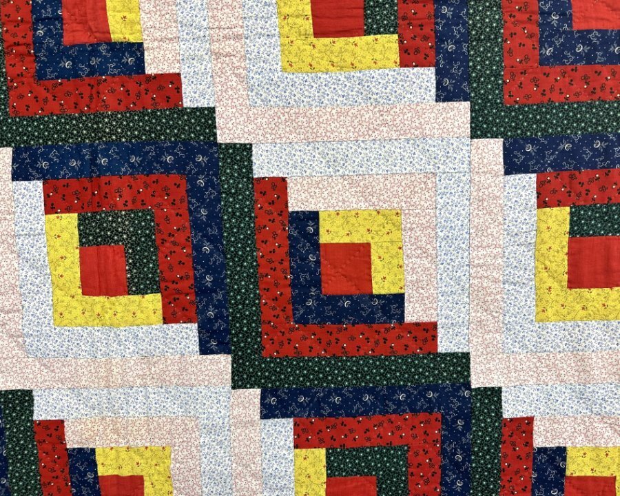 BEST of BEST c 1890s PA Log Cabin QUILT Antique Furrows Documented