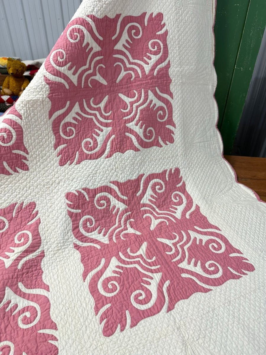 Finest! PA c 1900-20s Scherenschnitte Applique QUILT Amazing Quilting & Design