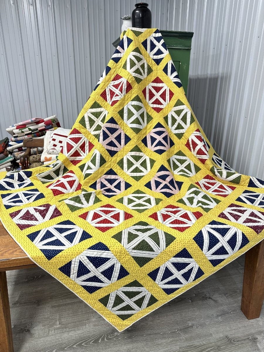Stunning Graphics! c 1890-1900 PA Railroad Crossings QUILT Antique Collector's!