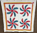 Lush Quilting! c 1850-60s PA Princess Feather APPLIQUE Antique Quilt