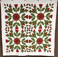 Show Stopper! c 1870-90s Whig Rose 4 Block QUILT Antique Hearts RARE