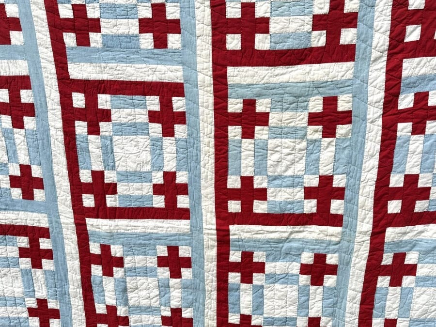 Vibrant! PA c 1930-40s Friendship Ring QUILT Vintage Mennonite