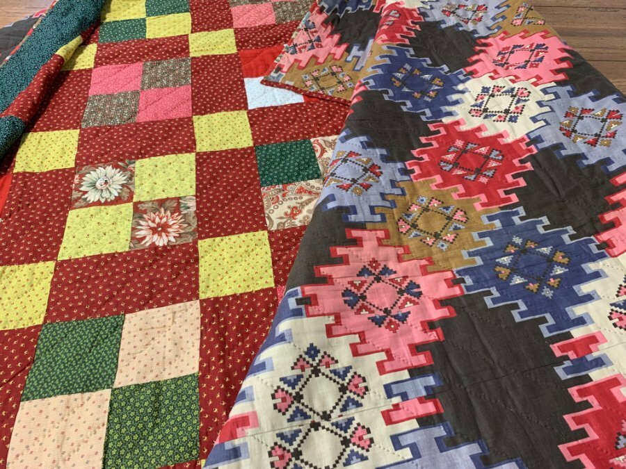 CRISP Nice! PA c 1890-1900 Four Patch QUILT Antique Lancaster Co