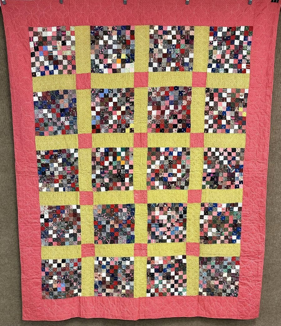 Tiny Pieces! c1890-1900s PA Postage Stamp QUILT Antique Crisp Never Used!