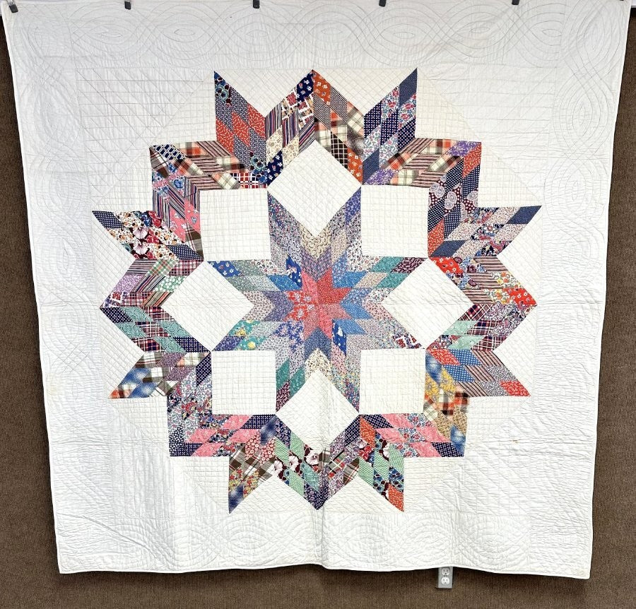 Feedsacks! c 1930s Broken Star QUILT Vintage   Never Used RARE