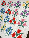 Spring Time c 1940s Tulips APPLIQUE Vintage Quilt Never Used!