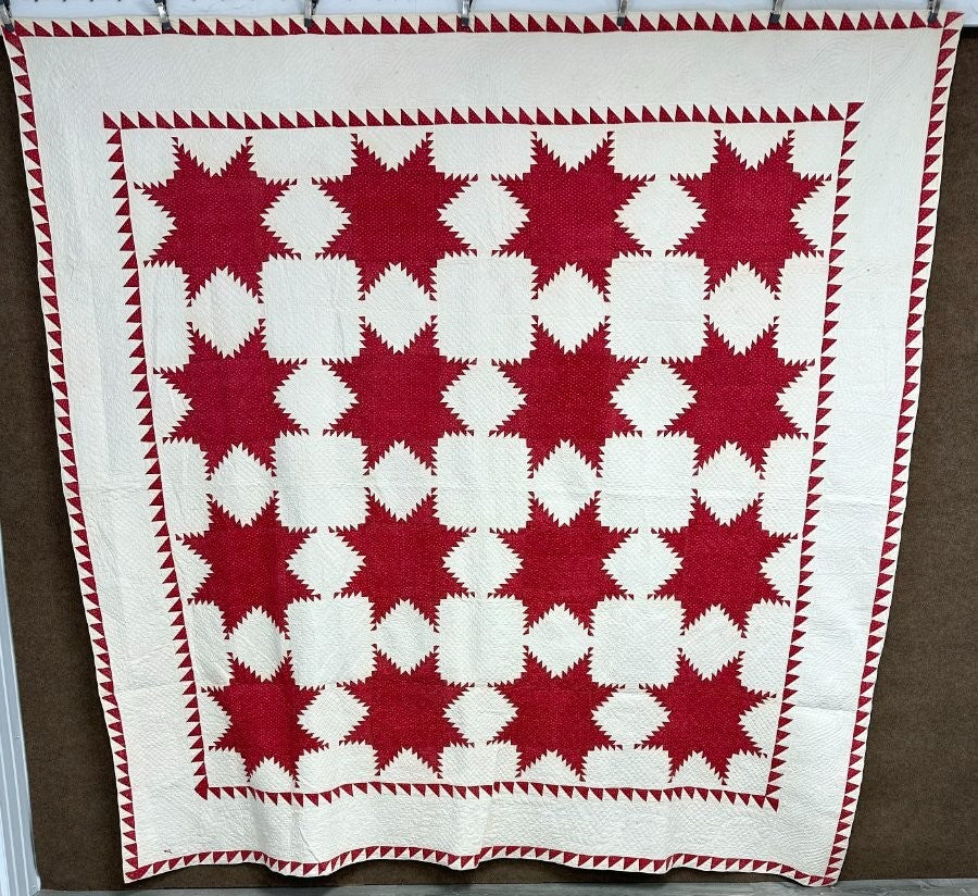 Important c 1840-40s Feathered Star QUILT Antique Masterpiece!