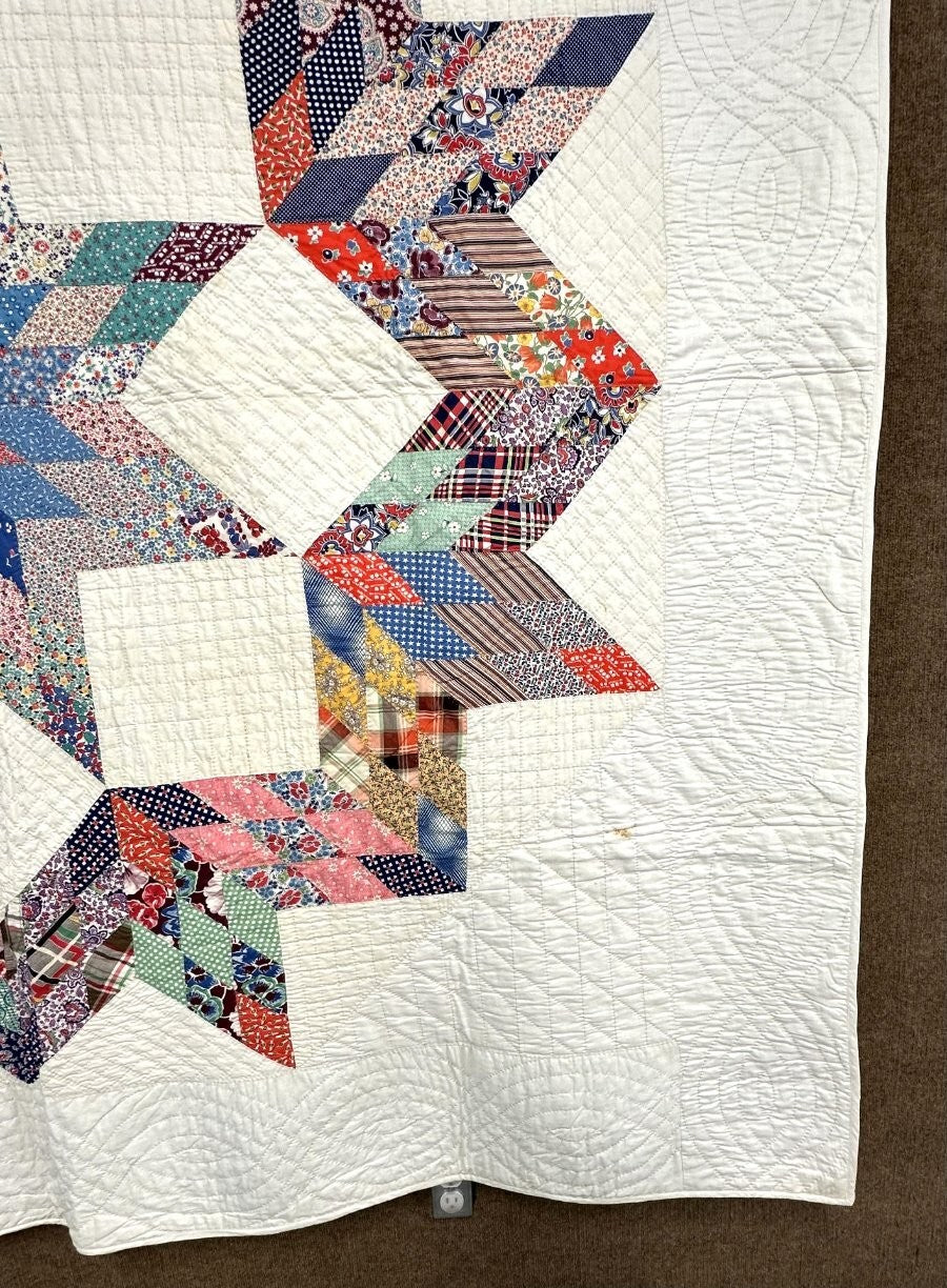 Feedsacks! c 1930s Broken Star QUILT Vintage   Never Used RARE