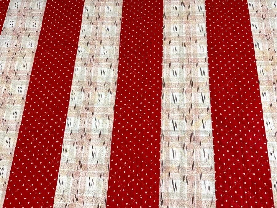Mennonite PA c 1890s Red Bars QUILT Antique Lancaster Co