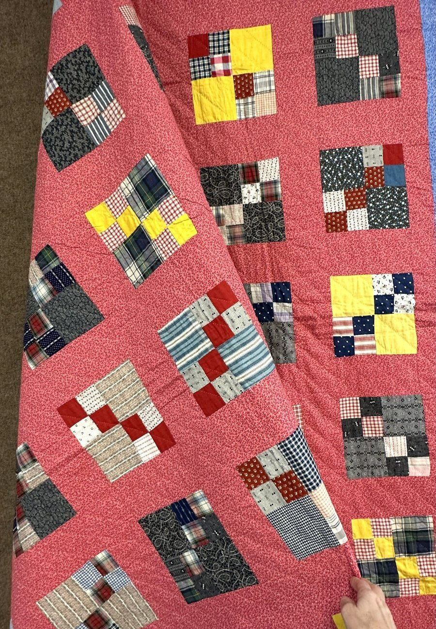 Farmhouse PA c 1890-1900 Patchwork QUILT Antique Crisp Berk's County