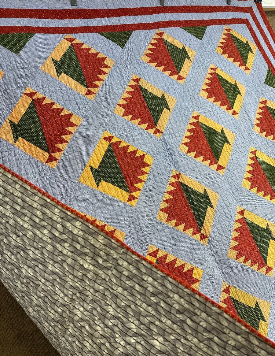 Lancaster Blue! PA c 1870-80 Basket QUILT Antique Crisp 3 Borders