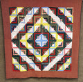 GRAPHIC  c 1890-1900 PA Log Cabin QUILT Antique Barn Raising!