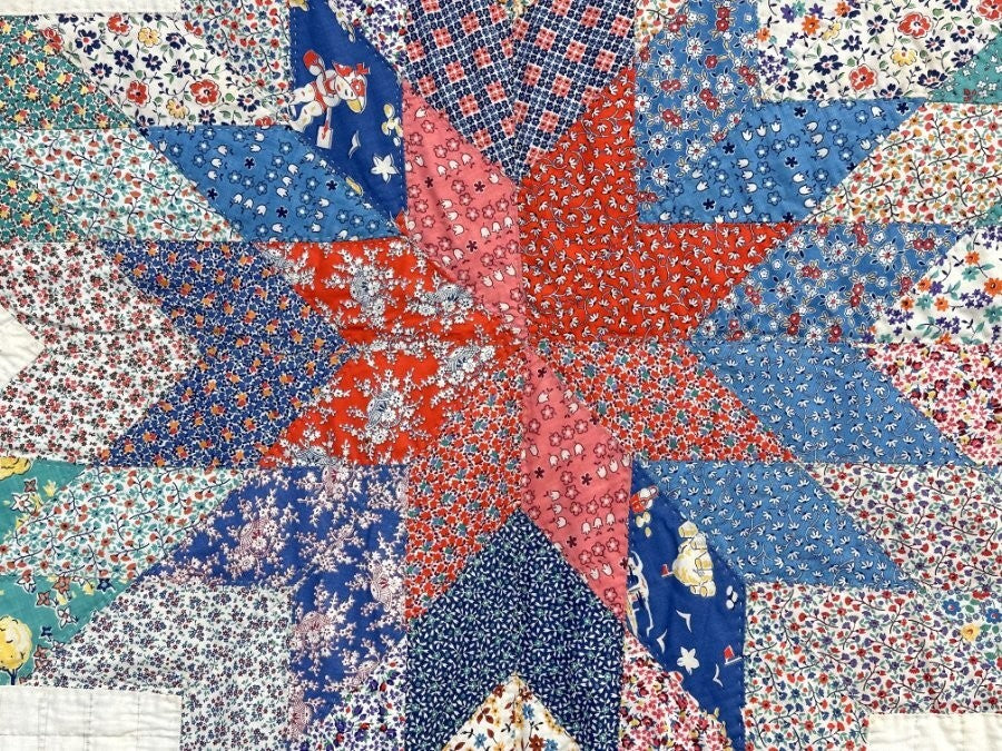 Feedsacks! c 1930s Broken Star QUILT Vintage   Never Used RARE