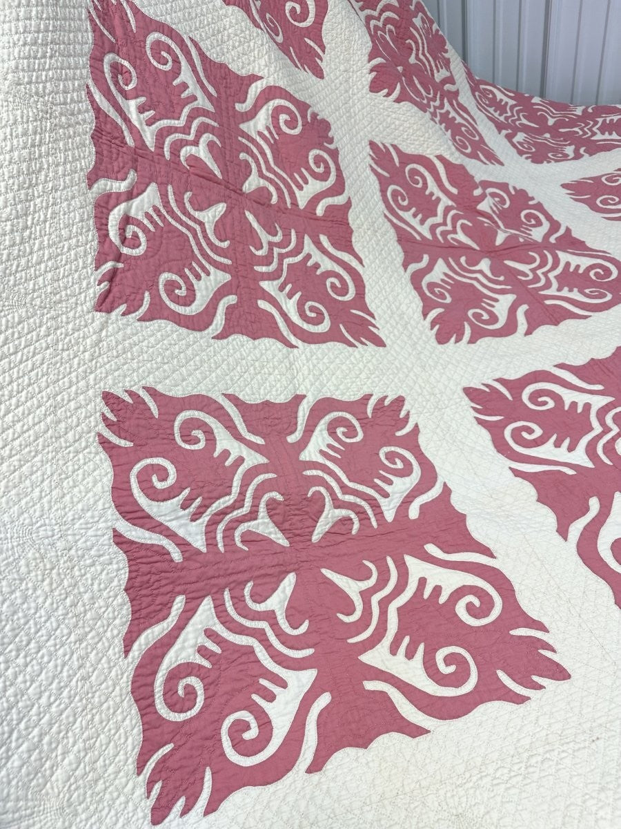 Finest! PA c 1900-20s Scherenschnitte Applique QUILT Amazing Quilting & Design