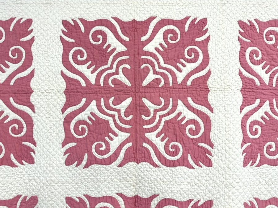 Finest! PA c 1900-20s Scherenschnitte Applique QUILT Amazing Quilting & Design
