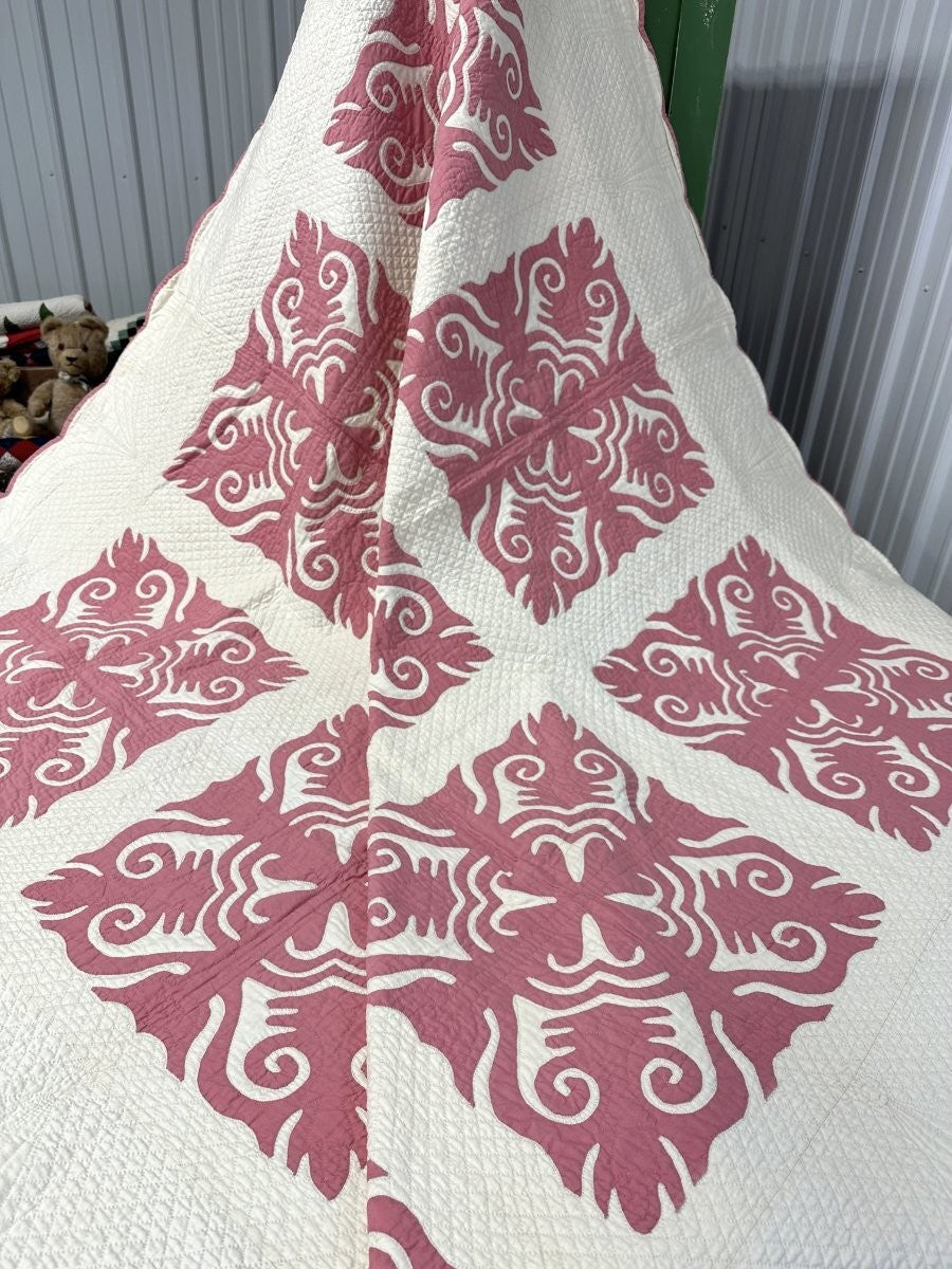 Finest! PA c 1900-20s Scherenschnitte Applique QUILT Amazing Quilting & Design
