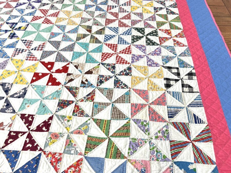 BEST c 1940s Broken Dishes QUILT Vintage Never Used! Feedsacks!