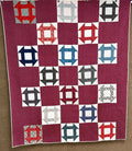 Farmhouse PA c 1900 Monkey Wrench QUILT Antique Cranberry Red