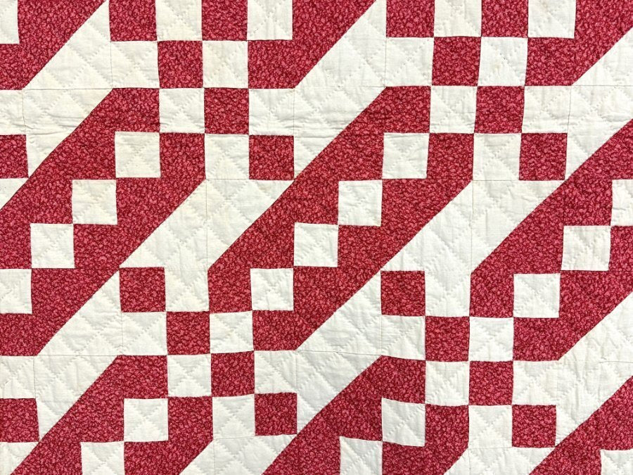 AMAZING PA c 1880-90s PA Jacob's Ladder QUILT Antique Crisp