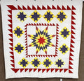 RARE c 1890s Medallion Star in Stars QUILT Antique Cloth Note