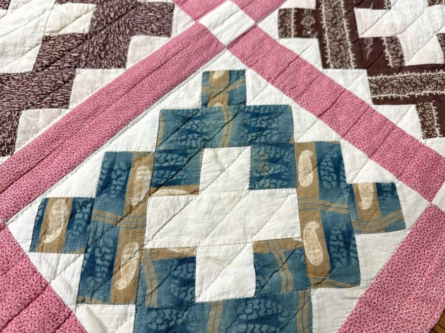 Early! c 1850-60s PA Album QUILT Antique Fabric Sampler Lancaster County