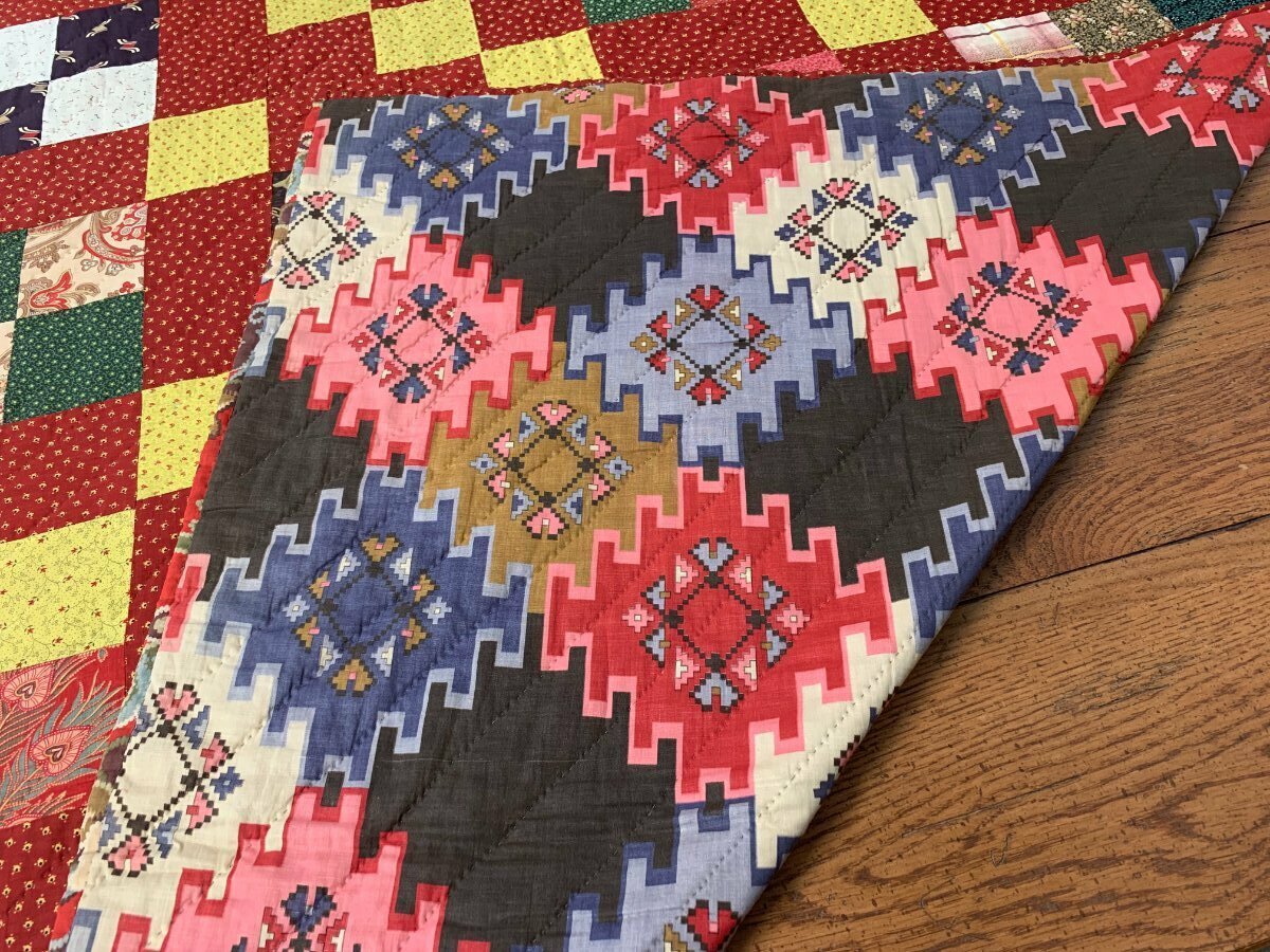CRISP Nice! PA c 1890-1900 Four Patch QUILT Antique Lancaster Co