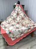 PAIR c 1930s Double Wedding Ring QUILT s Vintage Pink Sisters Good Family Lancas