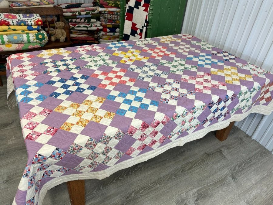 Feedsacks! PA c 1930-40s Patchwork QUILT Vintage Lancaster Never Used