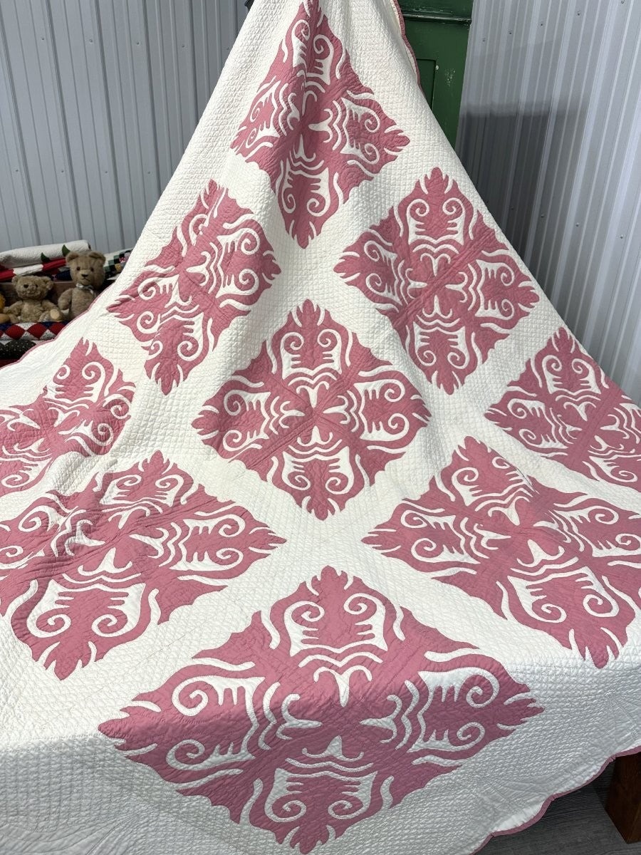 Finest! PA c 1900-20s Scherenschnitte Applique QUILT Amazing Quilting & Design