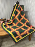 Vibrant c 1890s PA Irish Chain QUILT Antique Crisp Beautiful!