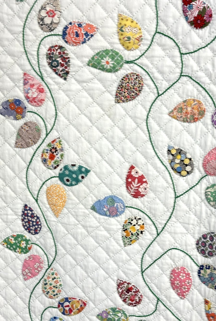 Show Stopper!  PA c 1930s Autumn Leaf Applique QUILT Vintage Elaborate BEST