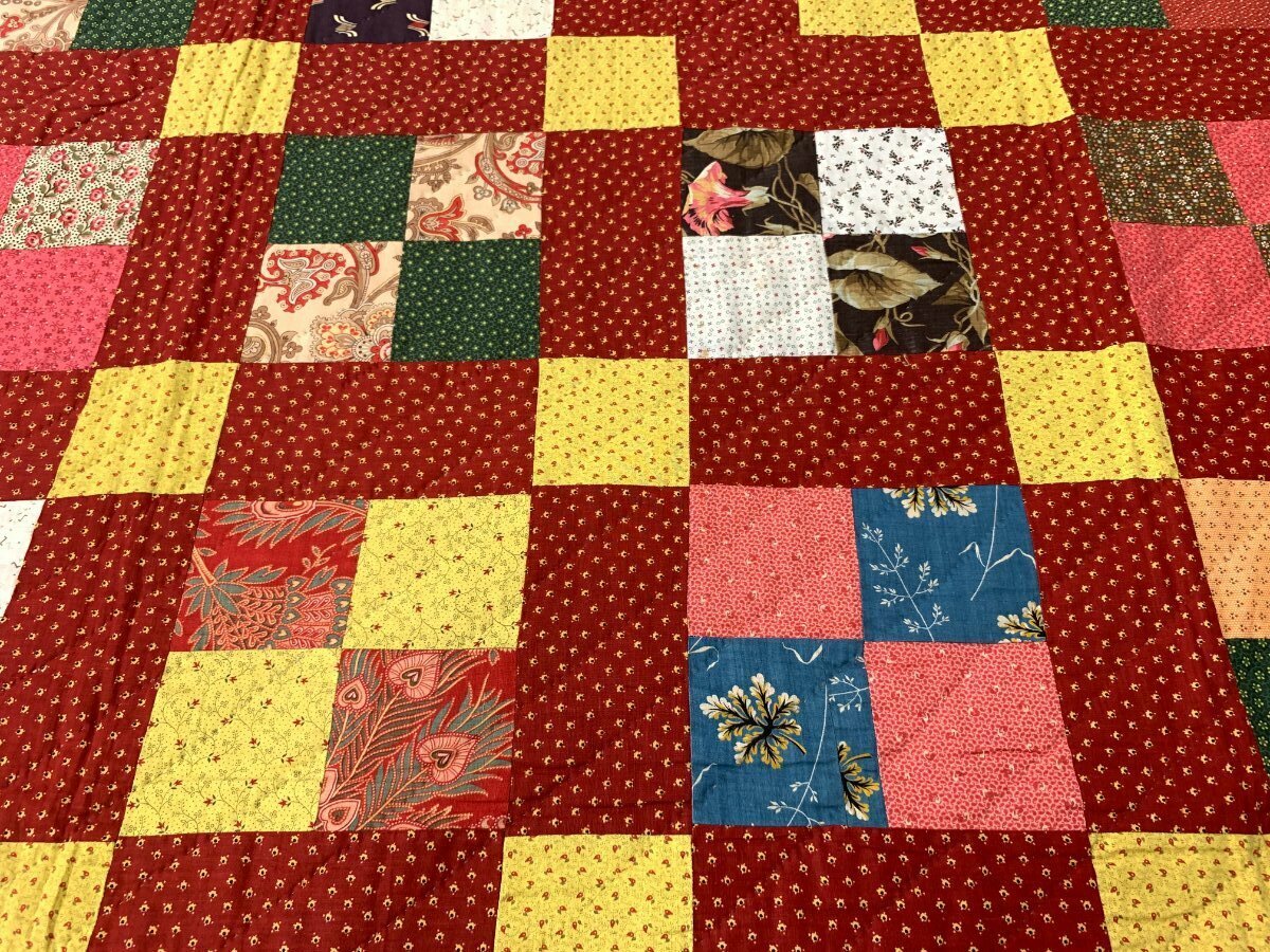 CRISP Nice! PA c 1890-1900 Four Patch QUILT Antique Lancaster Co