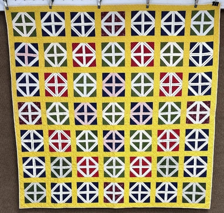 Stunning Graphics! c 1890-1900 PA Railroad Crossings QUILT Antique Collector's!
