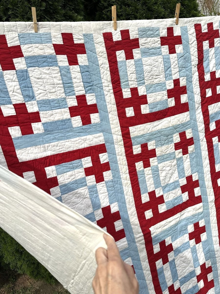 Vibrant! PA c 1930-40s Friendship Ring QUILT Vintage Mennonite