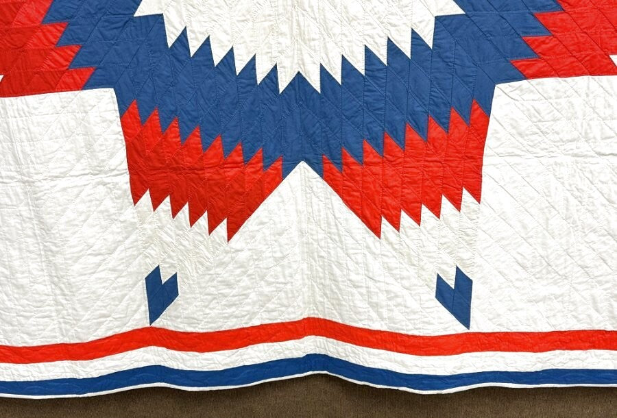 SPECTACULAR c 1940s Star of Bethlehem QUILT Vintage BEST of BEST!
