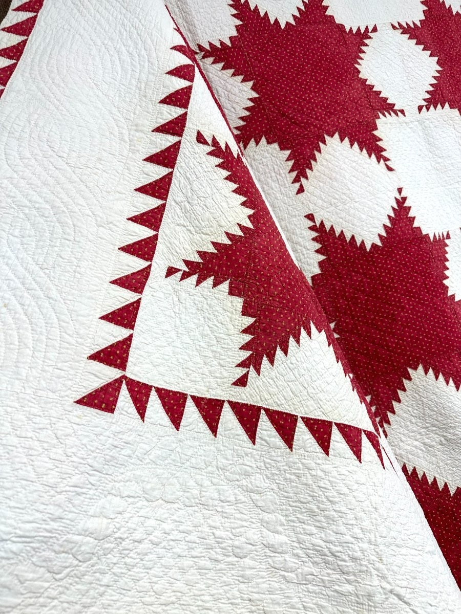 Important c 1840-40s Feathered Star QUILT Antique Masterpiece!