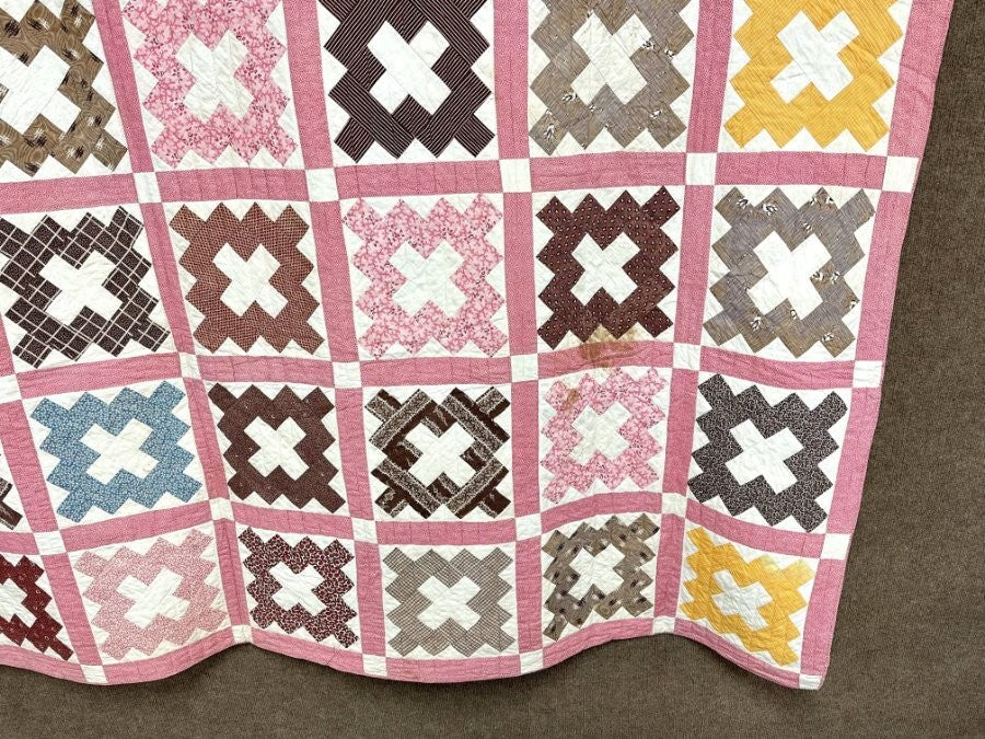 Early! c 1850-60s PA Album QUILT Antique Fabric Sampler Lancaster County