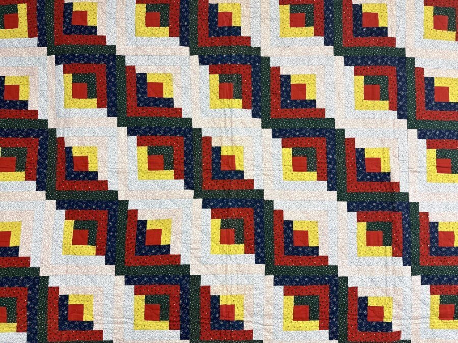 BEST of BEST c 1890s PA Log Cabin QUILT Antique Furrows Documented