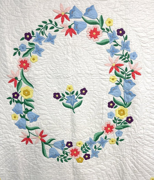 Beautiful! c 1930-40s Floral APPLIQUE Quilt Vintage Never Used!