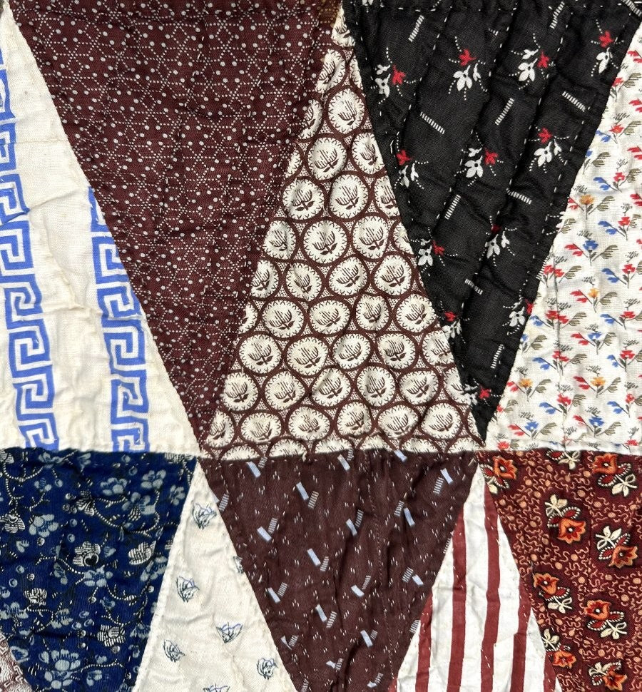 American Treasure! c 1870s Triangle Charm Style QUILT Antique Collector's Choice