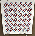 Americana! PA c 1900-20s Jacob's Ladder QUILT Mennonite Red White Blue